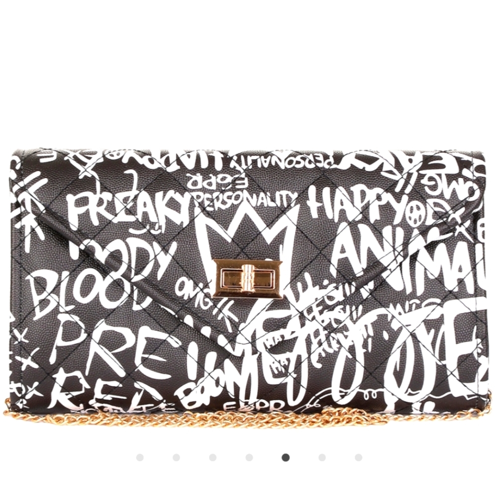 Multi Color Graffiti Clutch